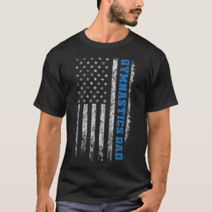Gymnastiek Papa USA Vlag Vaderdag Gymnast Papa G T-shirt