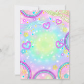 Gymnastiek Party Uitnodiging Jump Tumble Play Neon (Achterkant)