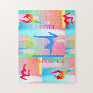 Gymnastiek pastel camouflage puzzle. legpuzzel