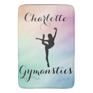 Gymnastiek Pastel Paarse Groen Gepersonaliseerd Badmat