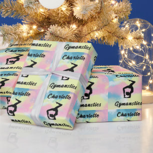 Gymnastiek Pastel Roze Blauw Geel Gepersonaliseerd Cadeaupapier