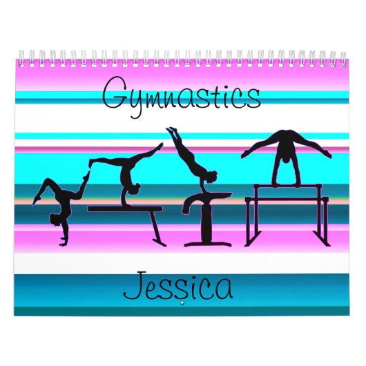Gymnastiek — Pastel Stripes Agenda Kalender (Hoes)