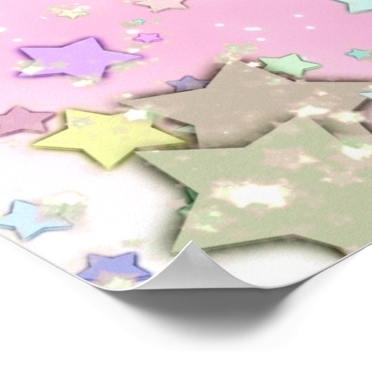 Gymnastiek Pink Sparkle Swirls and Stars Poster (Hoek)