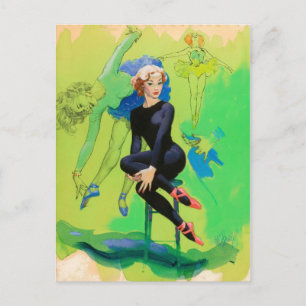 Gymnastiek PinUp Briefkaart