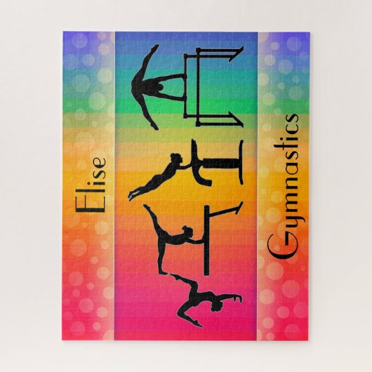 Gymnastiek Puzzel - Regenboog w / Gymnastiek Evene Legpuzzel (Verticaal)