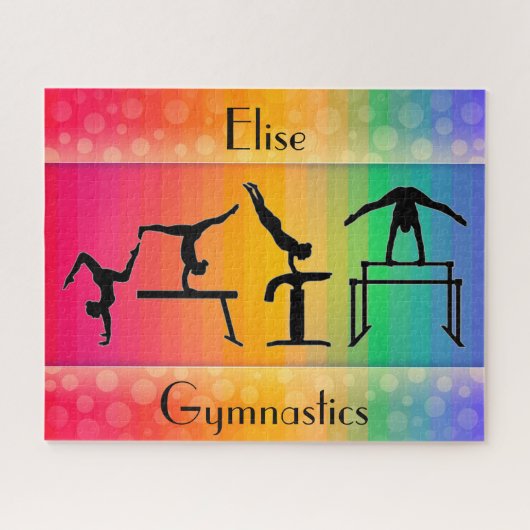 Gymnastiek Puzzel - Regenboog w / Gymnastiek Evene Legpuzzel (Horizontaal)