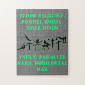 Gymnastiek Puzzle voor jongens in grijs / groen Legpuzzel (Verticaal)