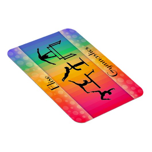 Gymnastiek Rainbow w/ Girls Gymnastics Events Magneet (Rechterzijde)