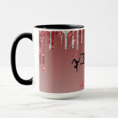 Gymnastiek Red en Silver Glitter Drip Ombre Mok (Links)