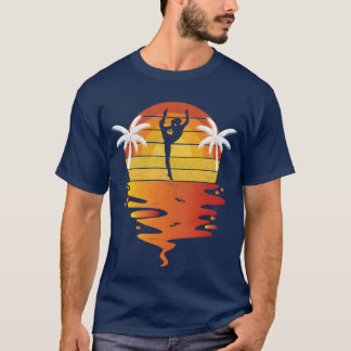 Gymnastiek retro zonsondergang 70s vintage Turnen T-shirt