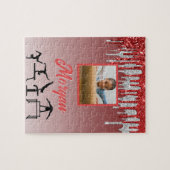 Gymnastiek Rood & Zilver Glitter Drip Aangepaste f Legpuzzel (Horizontaal)