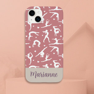 Gymnastiek Roze Aangepaste Naam Girlie Modern Case-Mate iPhone 14 Plus Hoesje