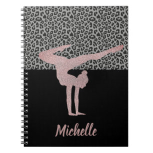 Gymnastiek roze Glitter en Leopard Print Notitieboek