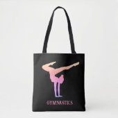 Gymnastiek Roze Glitter Gepersonaliseerd Draagtas (Voorkant)