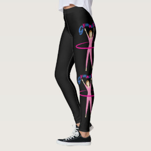 Gymnastiek Roze hula hooping meisje Uw aangepaste  Leggings