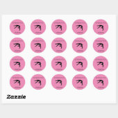 Gymnastiek roze ronde stickers. Personaliseer uw n Ronde Sticker (Vel)