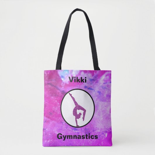 Gymnastiek Roze Sparkle / Waterverf Canvas tas (Voorkant)