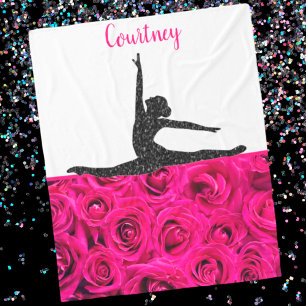 Gymnastiek Rozen Roze Roze en wit Fleece Deken