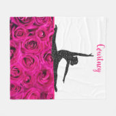 Gymnastiek Rozen Roze Roze en wit Fleece Deken (Voorkant (Horizontaal))
