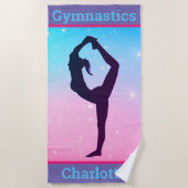 Gymnastiek Scorpion Pastel Beach Towel met naam Strandlaken (Voorkant)