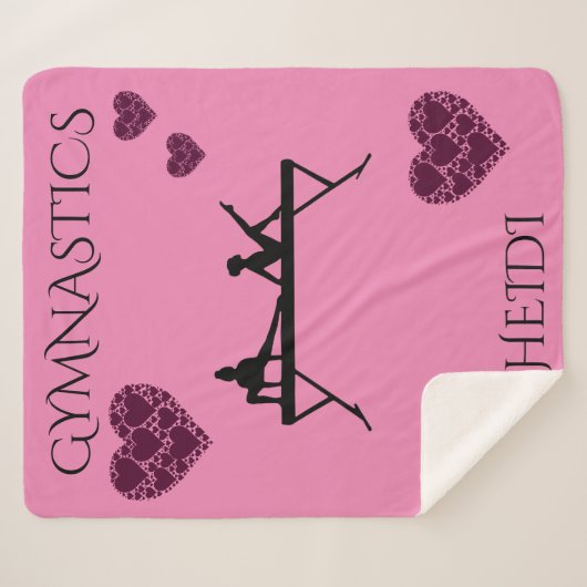 Gymnastiek sherpa deken met gepersonaliseerde naam (Voorkant (horizontaal))