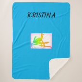 GYMNASTIEK SHERPA GROTE DEKEN MET NAAM. (Voorkant)