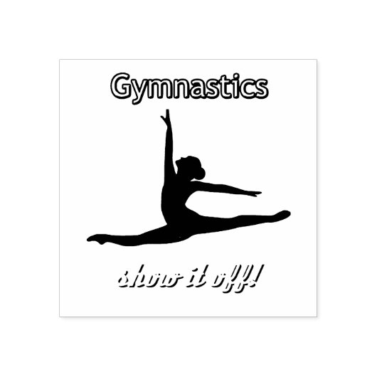Gymnastiek "Show het af" Wood Art Stamp Rubberstempel (Afrduk)