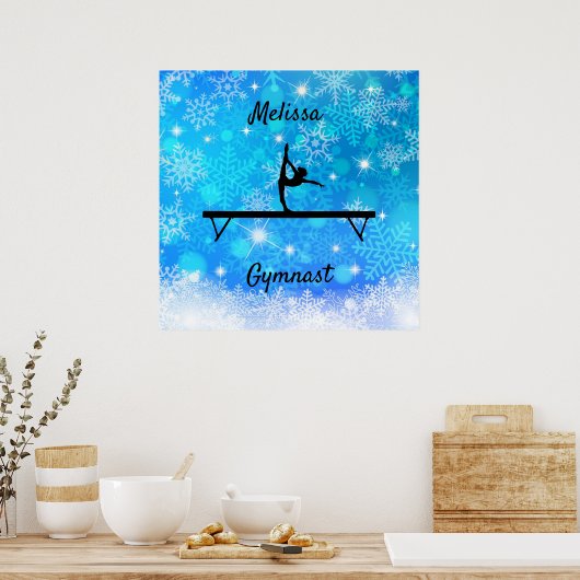 Gymnastiek Snowflake Balance Beam Poster (Keuken)