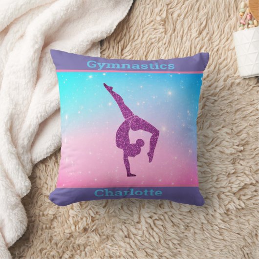 Gymnastiek Sparkle Pastel Girly Sierkussen (Deken)