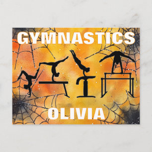 Gymnastiek Spooky Spiderweb Halloween Briefkaart