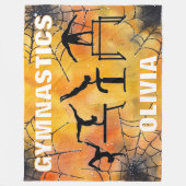 Gymnastiek Spooky Spiderweb Halloween Fleece Deken (Voorkant)