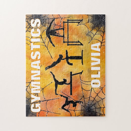 Gymnastiek Spooky Spiderweb Halloween Legpuzzel (Verticaal)