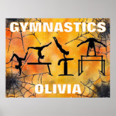 Gymnastiek Spooky Spiderweb Halloween Poster (Voorkant)
