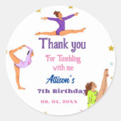 Gymnastiek sprong Cartwheels meisje verjaardagsfee Ronde Sticker (Voorkant)