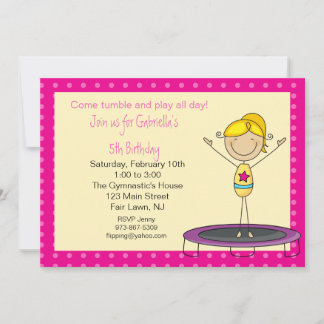 Gymnastiek Stick Figuur Birthday Uitnodiging