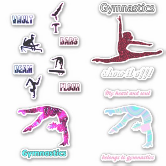 Gymnastiek Stickers voor meisjes (Voorkant)