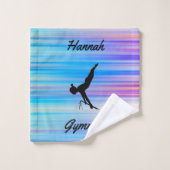 Gymnastiek Stripes 3-delige handdoekset w / Haar n Bad Handdoek (Wasdoekje)