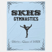 Gymnastiek Team Black Text Fleece Large Blanket (Voorkant)