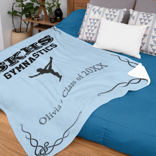 Gymnastiek Team Black Text Fleece Med Blanket Deken