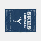 Gymnastiek Team Fleece White Text Small Blanket Deken (Voorkant (Horizontaal))