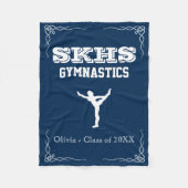 Gymnastiek Team Fleece White Text Small Blanket Deken (Voorkant)