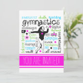 Gymnastiek Typografie Party Uitnodiging (Staand voorkant)