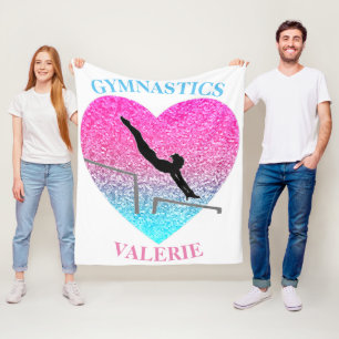 Gymnastiek Uneven Bars Fleece Blanket met naam Deken