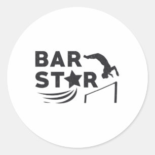 Gymnastiek Unven Bar Star Acrobat Beam Gymnast Ronde Sticker