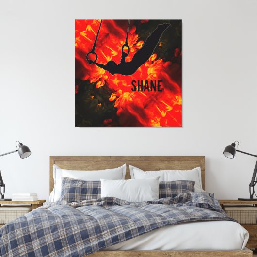 Gymnastiek van mannen - Aangepaste lave-destructie Canvas Afdruk (Insitu (Slaapkamer))