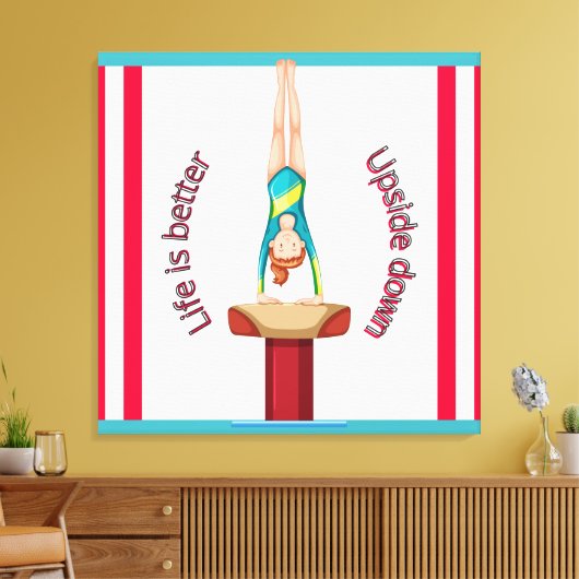 Gymnastiek Vault-leven is beter onderaan Canvas Afdruk (Insitu (Woonkamer))