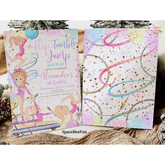 Gymnastiek Verjaardag Uitnodiging Feest Gymnastiek