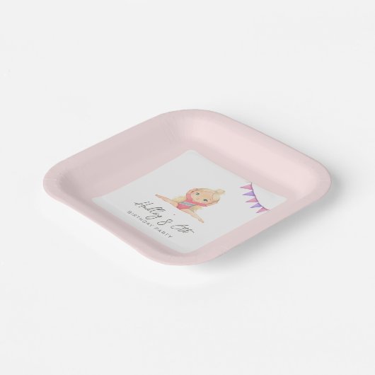 Gymnastiek Verjaardagsfeestje Borden Papieren Bordje (Gebogen)