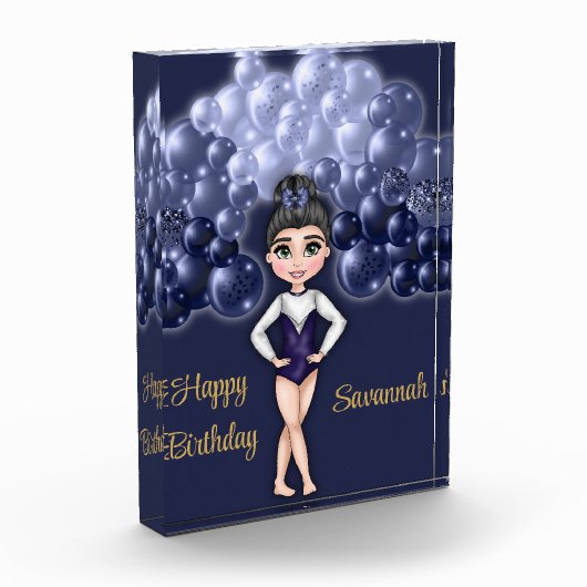 Gymnastiek Verjaardagsfeestje met Blauwe Ballonboo Fotoblokken (Links)