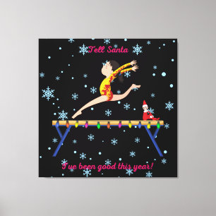 Gymnastiek vertelt de Kerstman dat ik dit jaar goe Canvas Afdruk
